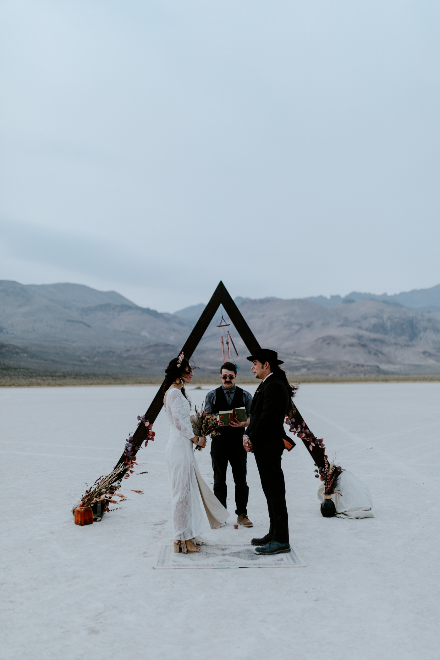 Emerald and Cameron stand during their elopement.