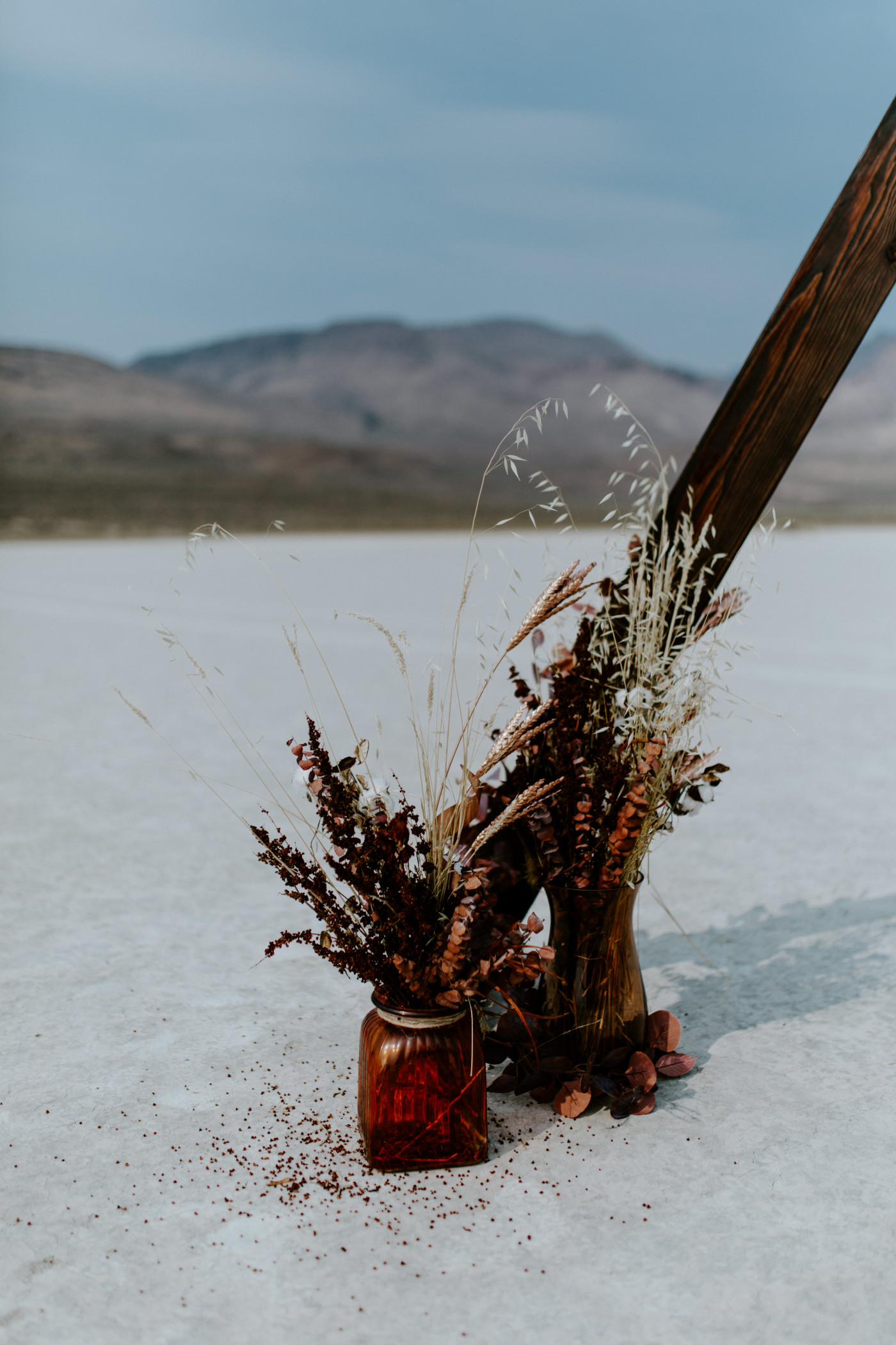 The dried flowers for the elopement ceremony.