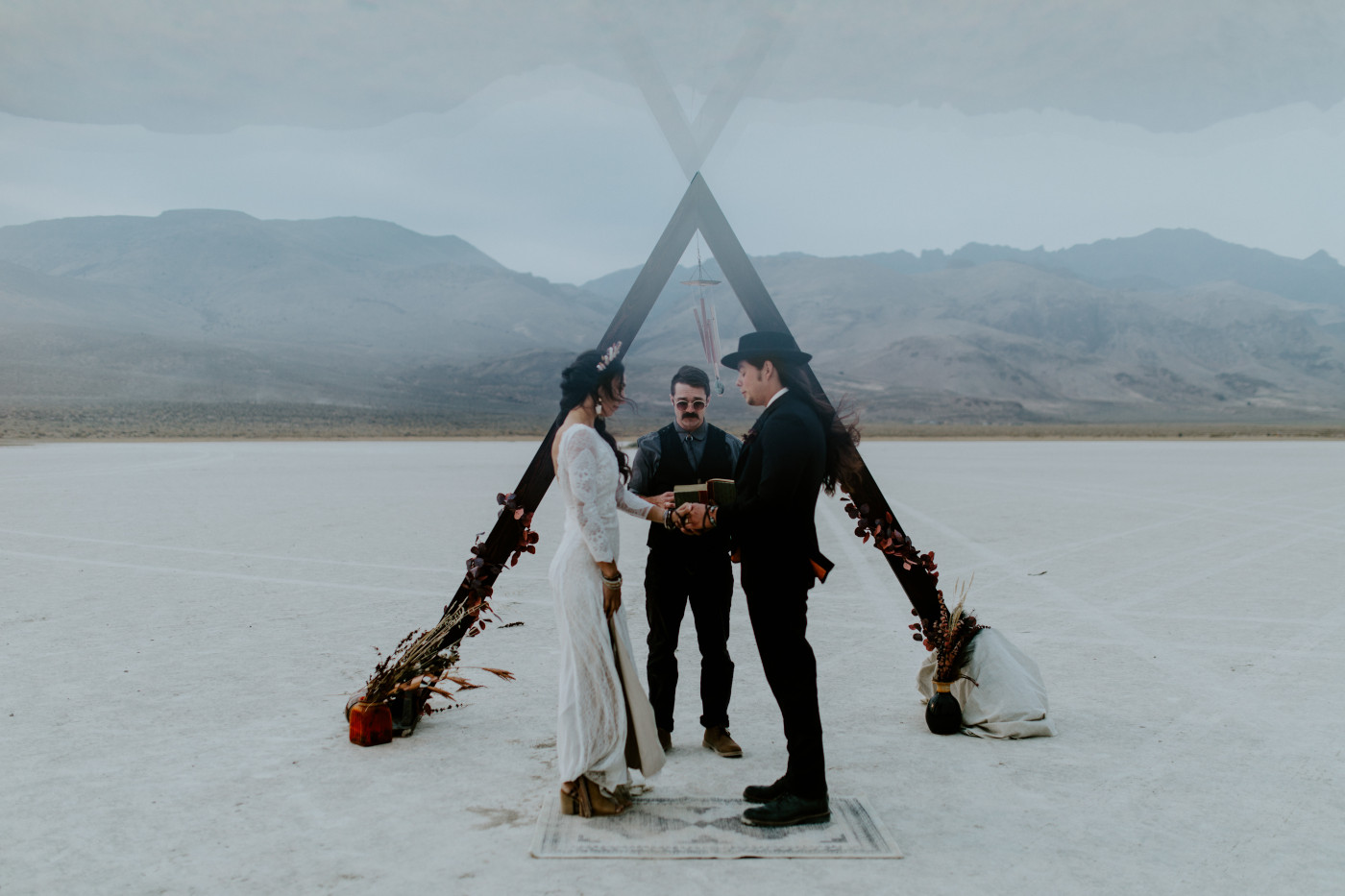 Emerald and Cameron finalizing their elopement vows.