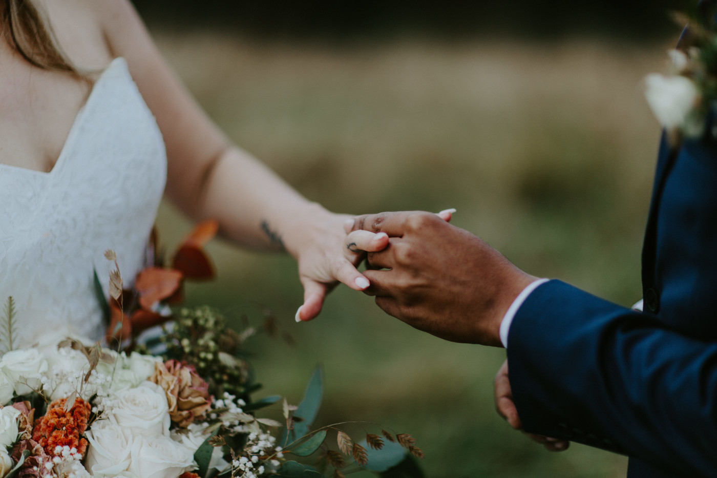  Deandre places a ring on Ariana. Elopement photography at Mount Hood by Sienna Plus Josh.