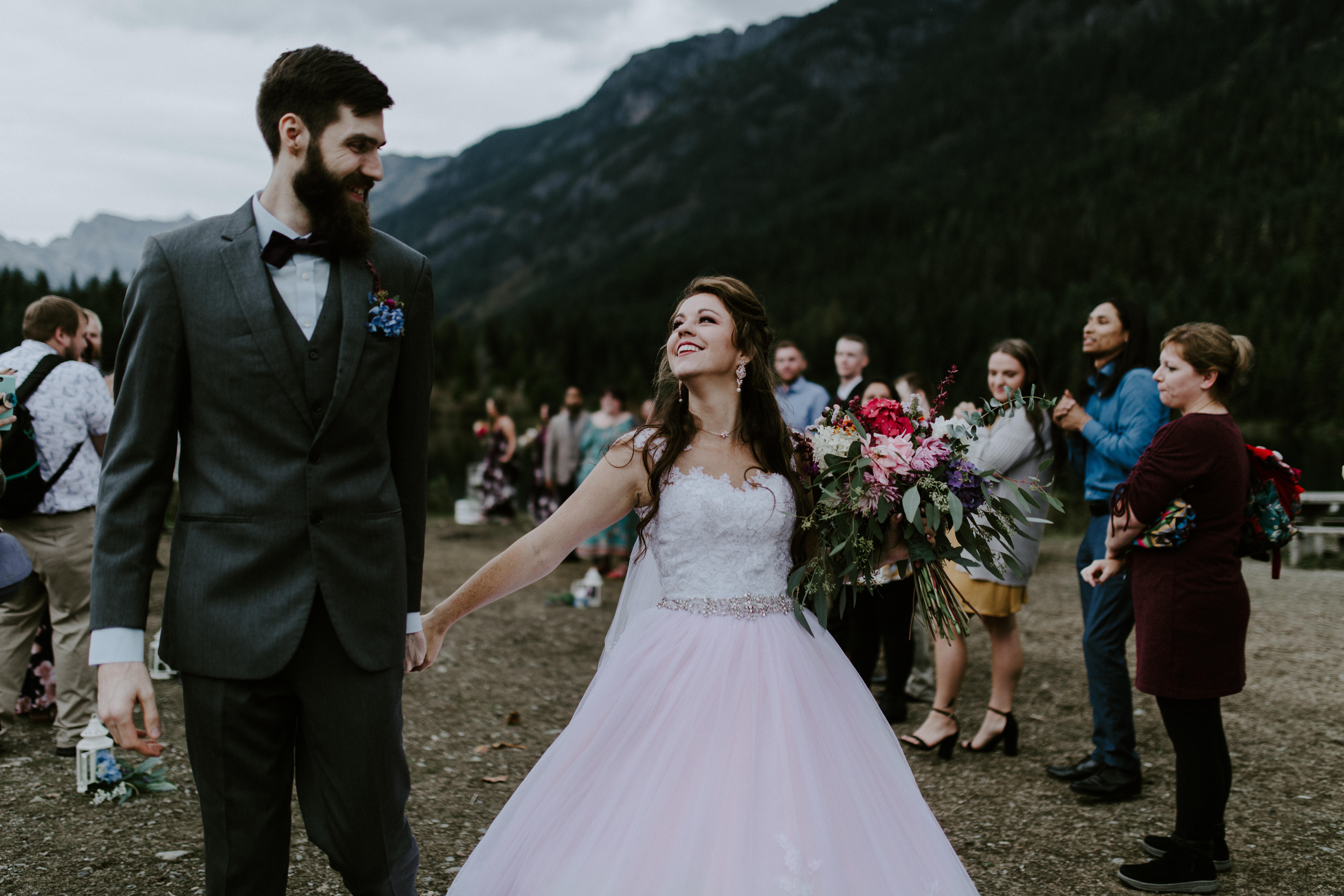 Elopement near a lake.