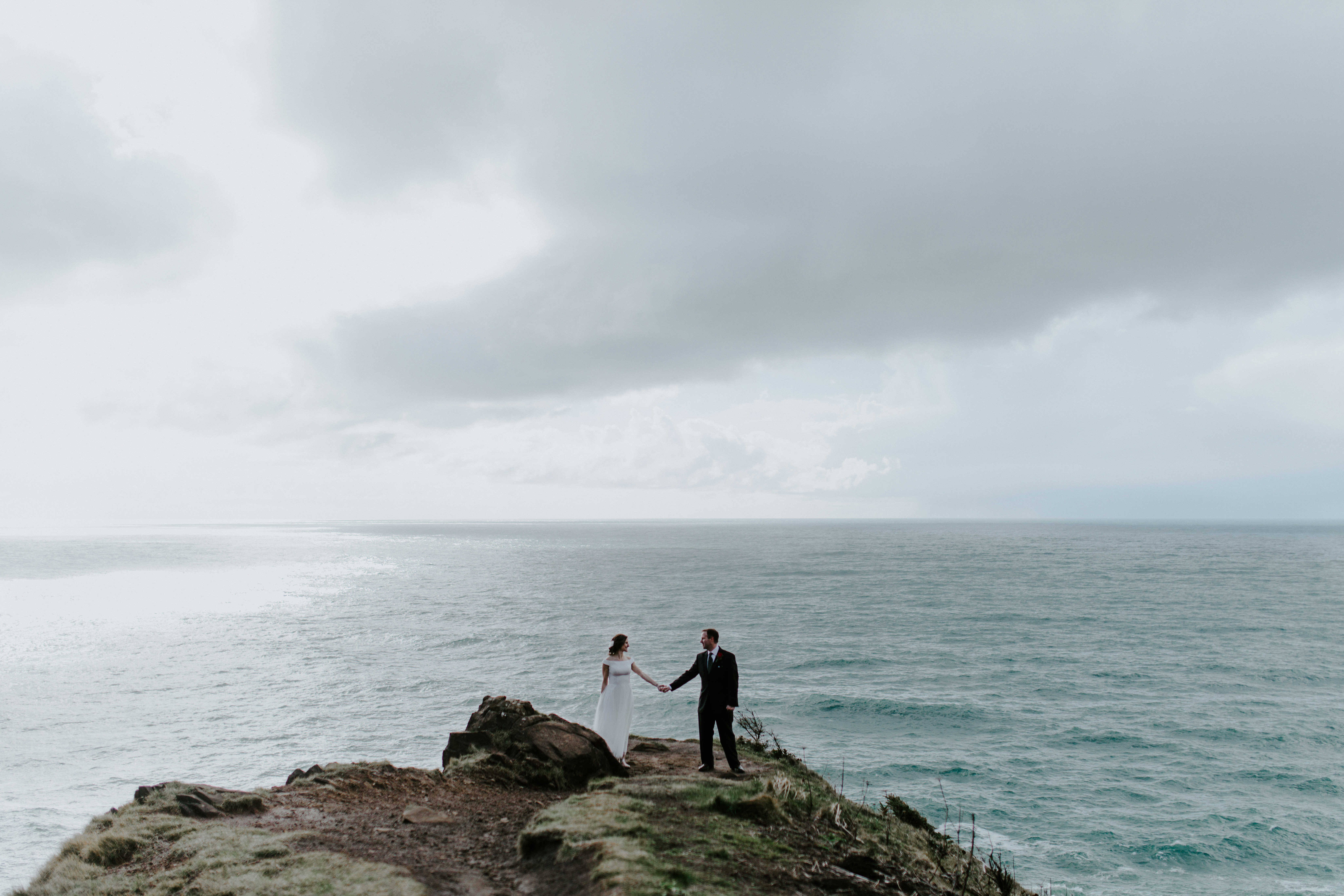 Elopement near a cliff.