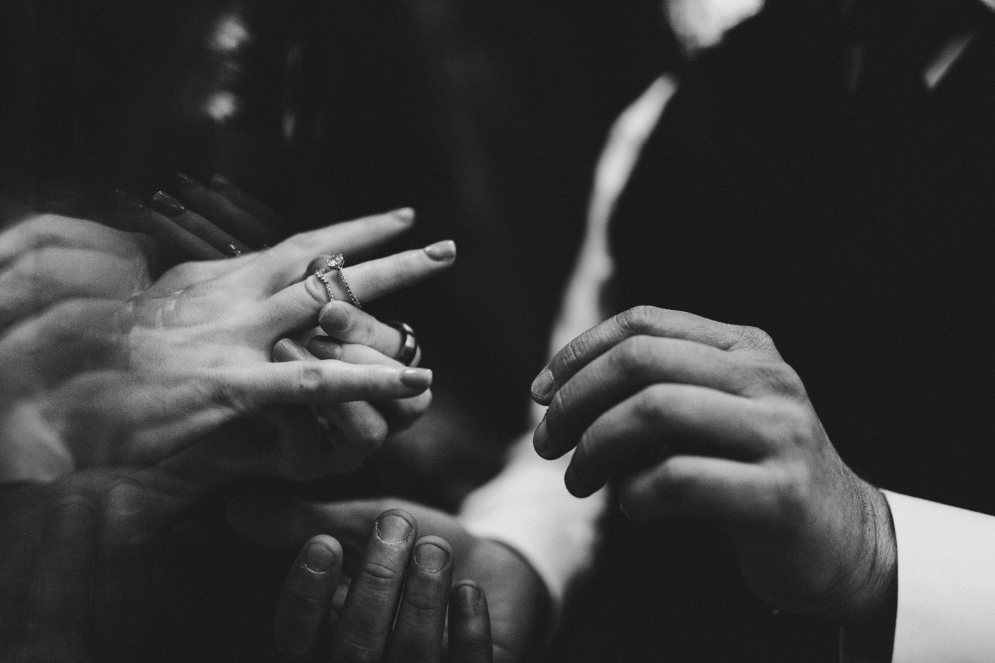 Hannah and Tim exchange rings at their elopement.