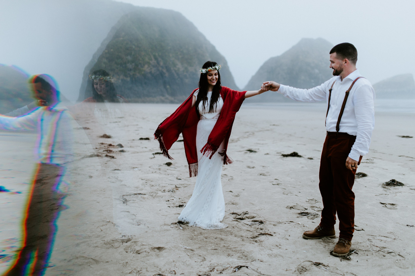 Allison and TJ share a dance on the beach.