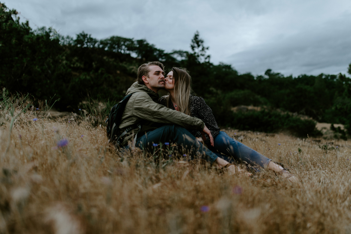 Emily kisses Greyson. Elopement photography at Rowena Crest by Sienna Plus Josh.