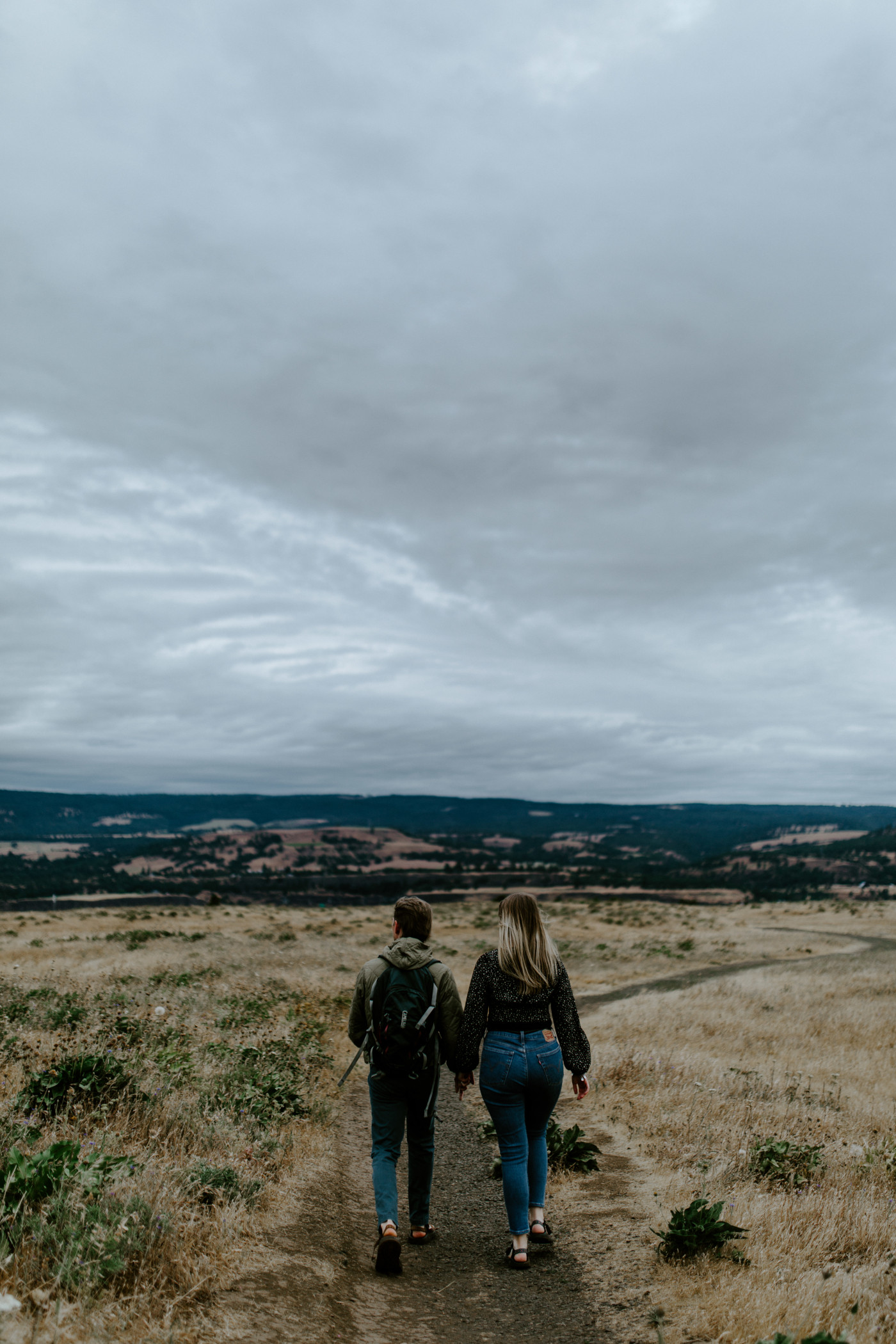 Greyson and Emily walk. Elopement photography at Rowena Crest by Sienna Plus Josh.