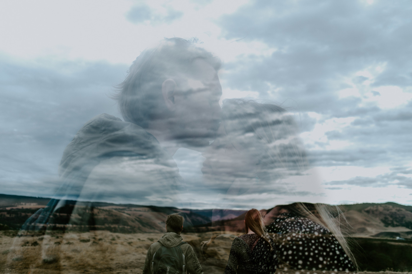 Emily and Greyson kiss. Elopement photography at Rowena Crest by Sienna Plus Josh.