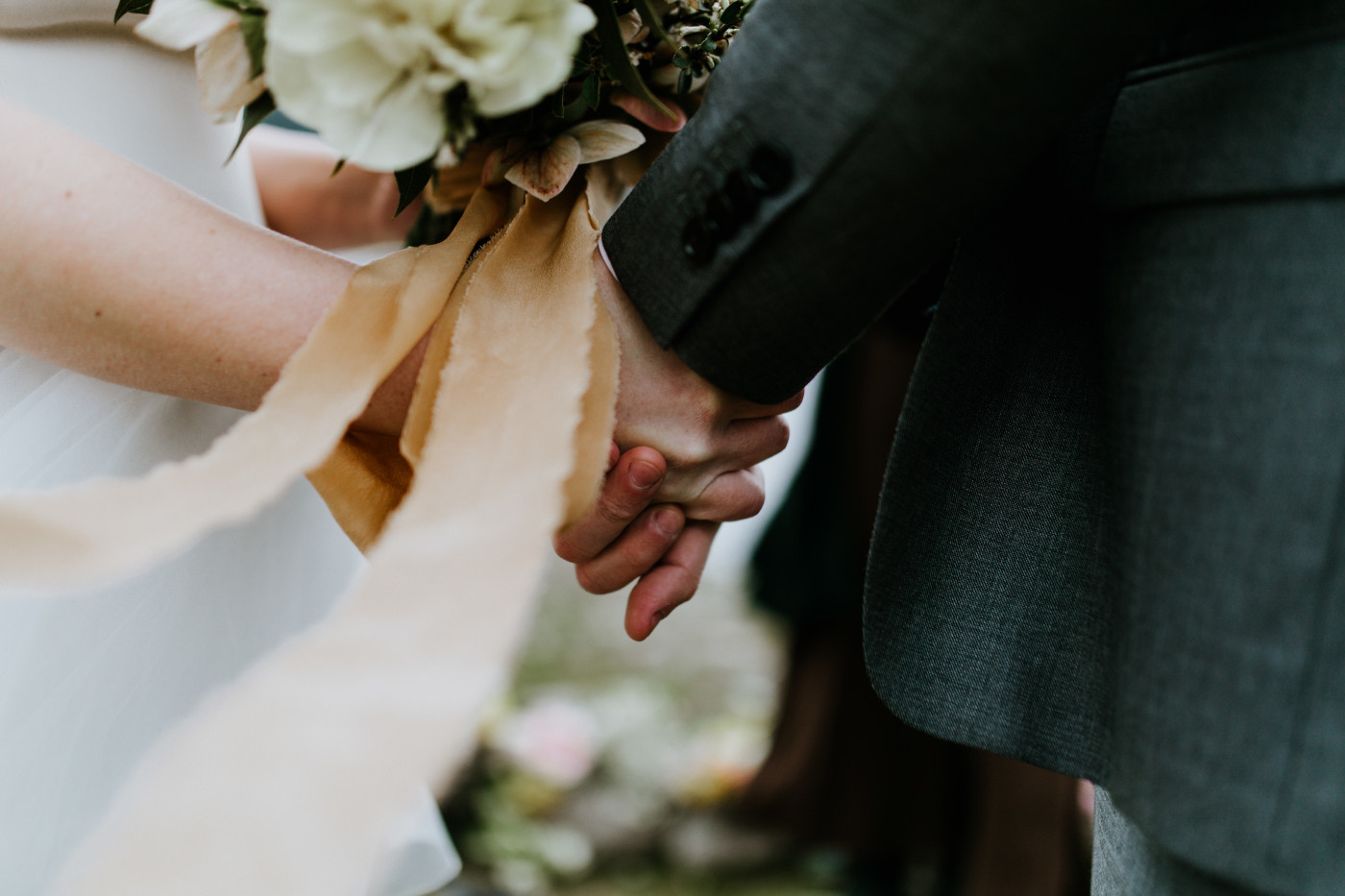 Allison and Lennie hold hands. Elopement photography at Columbia River Gorge by Sienna Plus Josh.