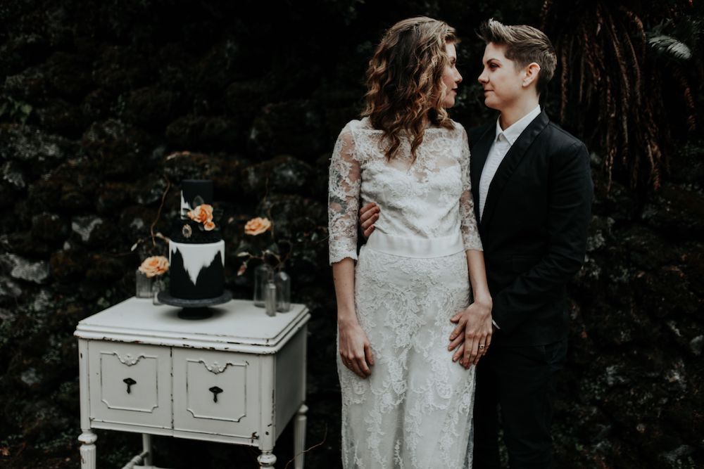 Gothic inspired elopement, Portland.