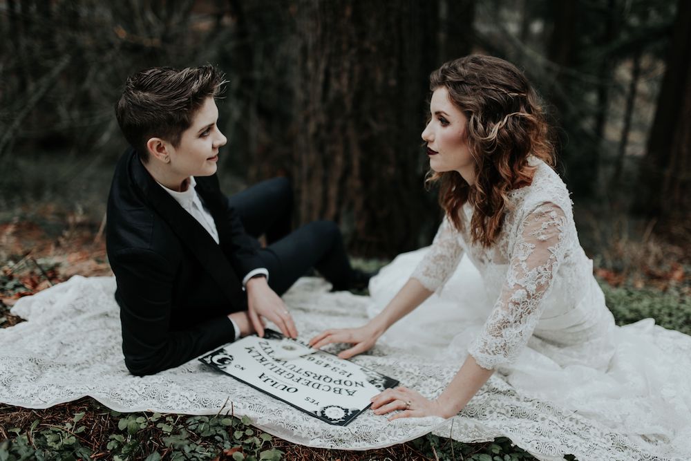 Gothic inspired elopement, Portland.