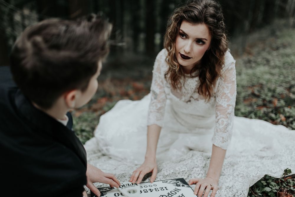 Gothic inspired elopement, Portland.