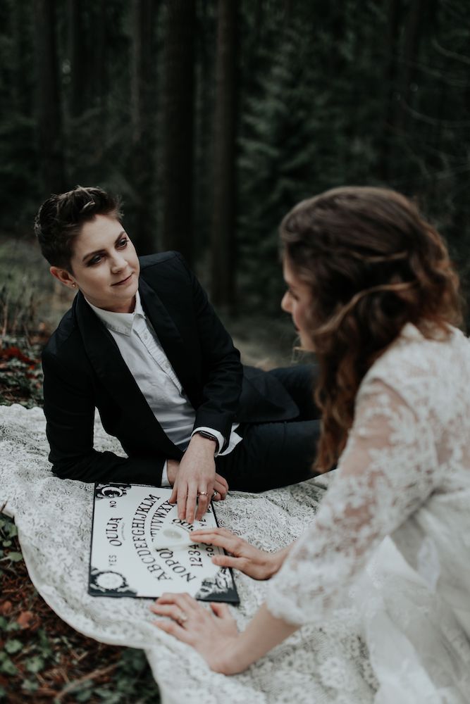 Gothic inspired elopement, Portland.