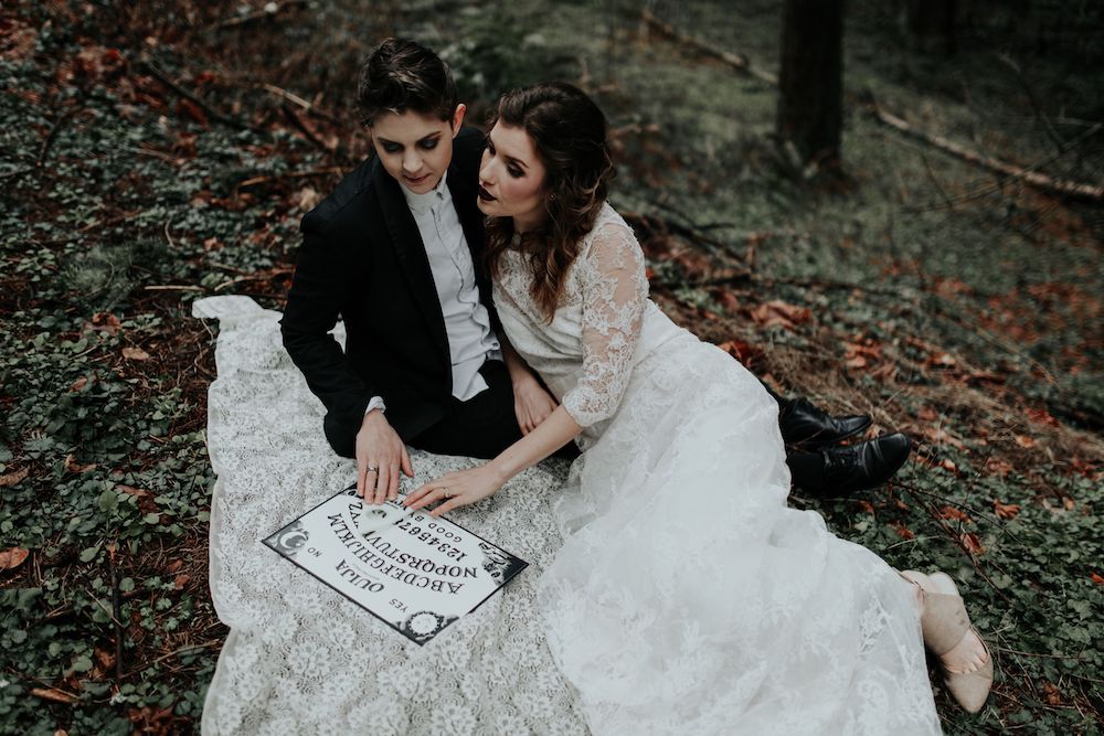 Gothic inspired elopement, Portland.