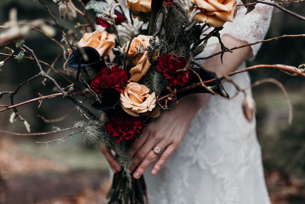 Gothic inspired elopement, Portland.