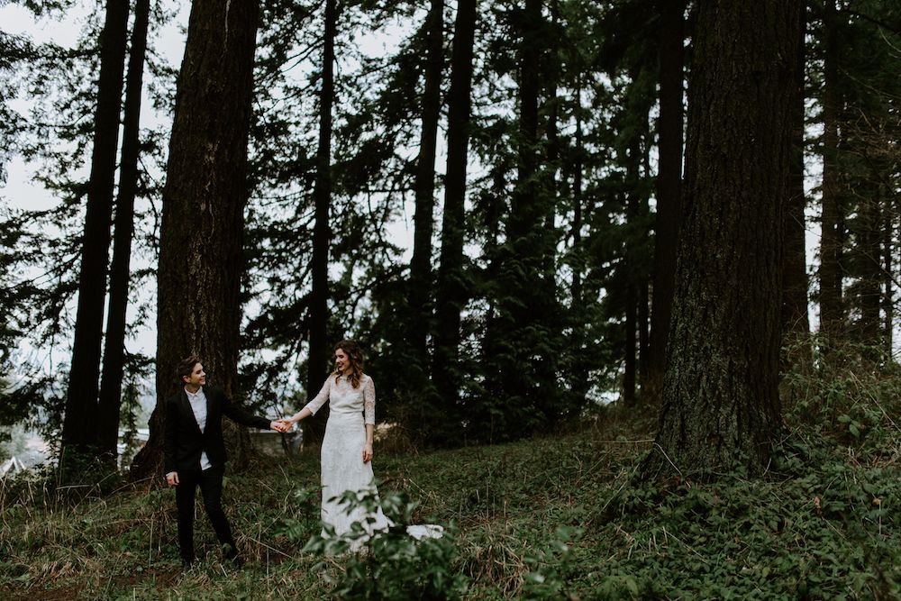 Gothic inspired elopement, Portland.