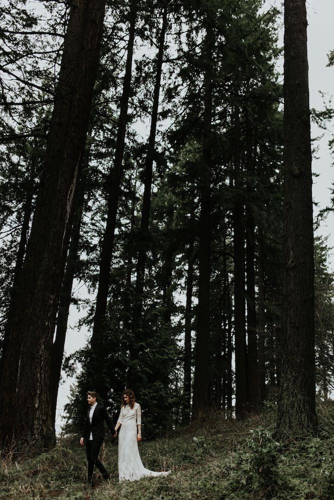 Gothic inspired elopement, Portland.