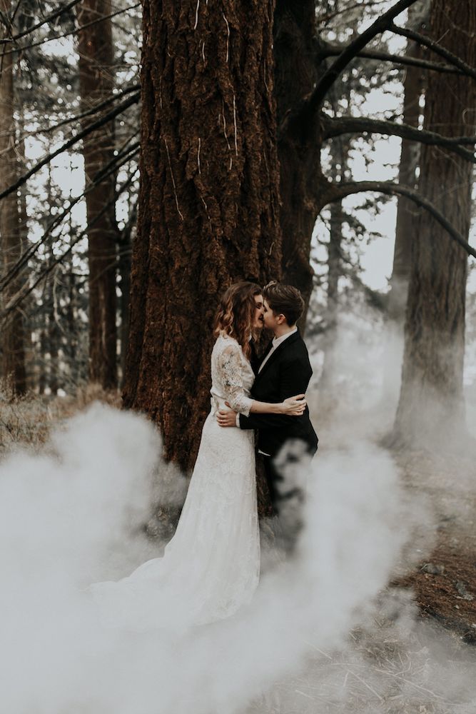 Gothic inspired elopement, Portland.