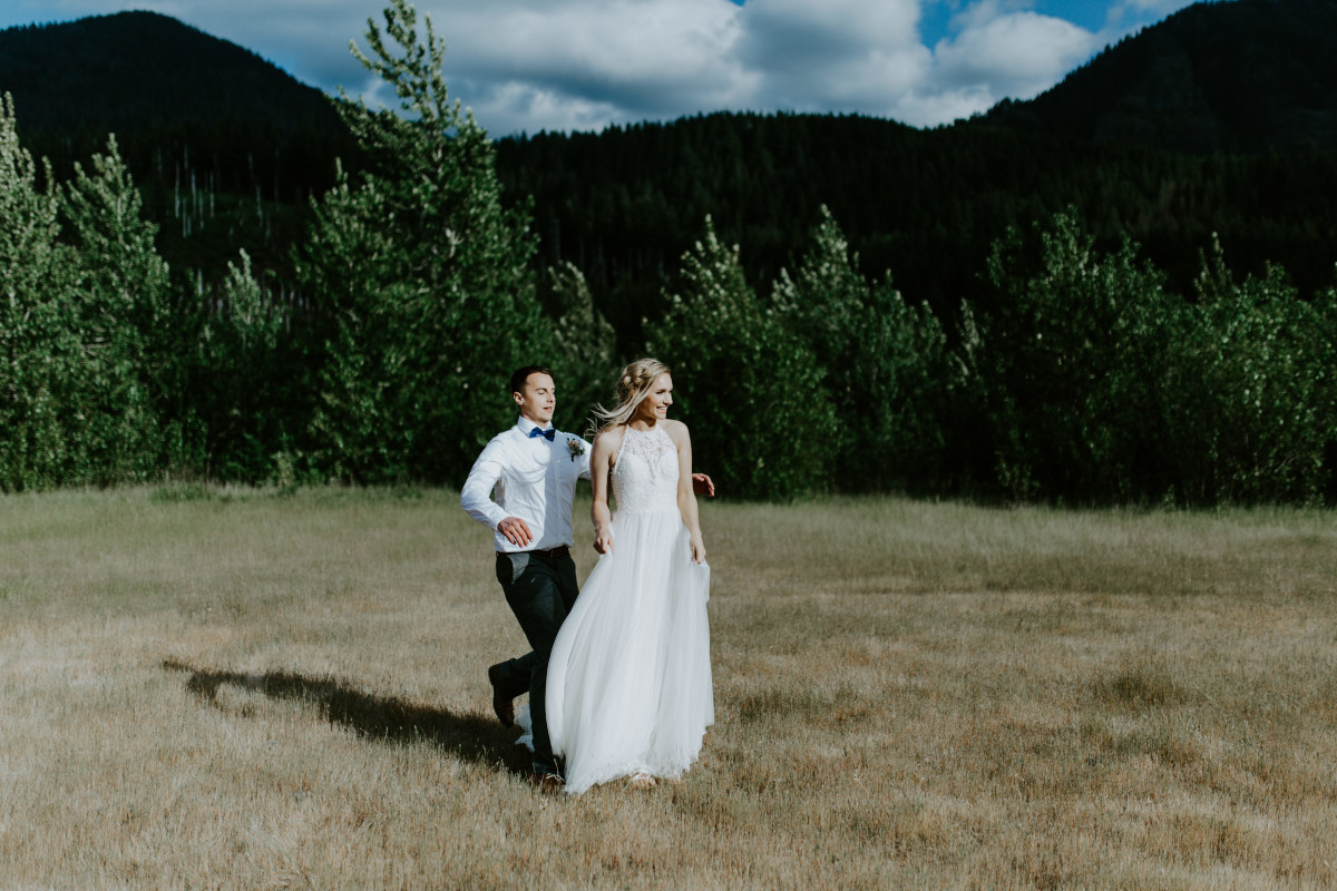 Trevor goes to suprirse Harper at Cascade Locks, Oregon during their Adventure. Elopement photography in Portland Oregon by Sienna Plus Josh.