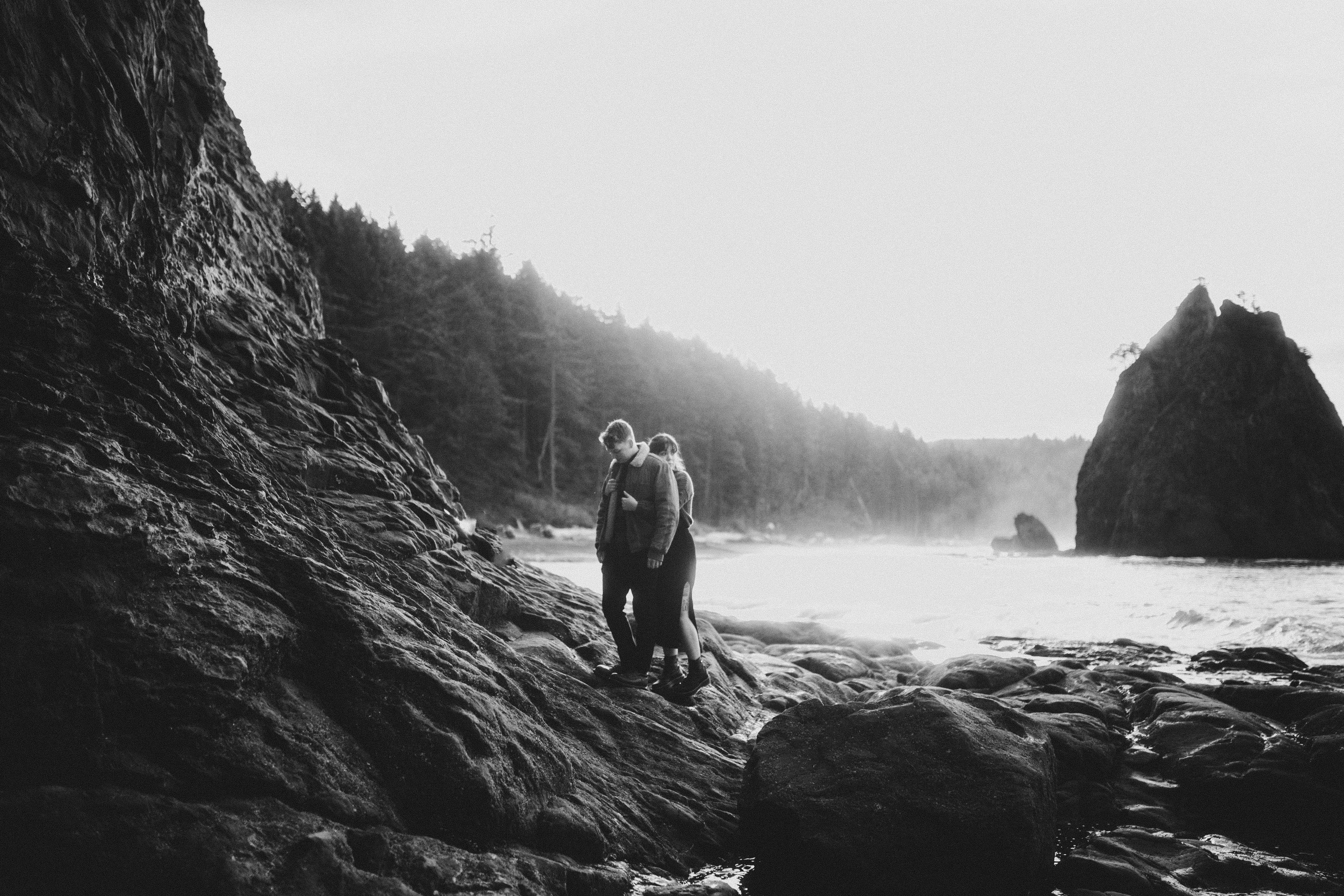 Bethany hugs Brett at Rialto Beach.