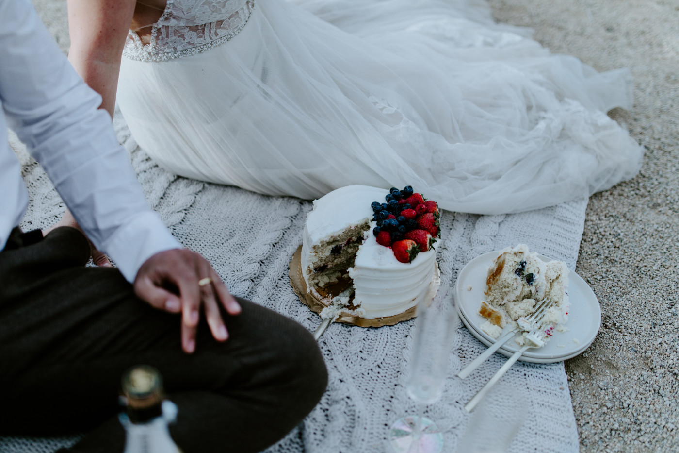 A look at the elopement day cake.