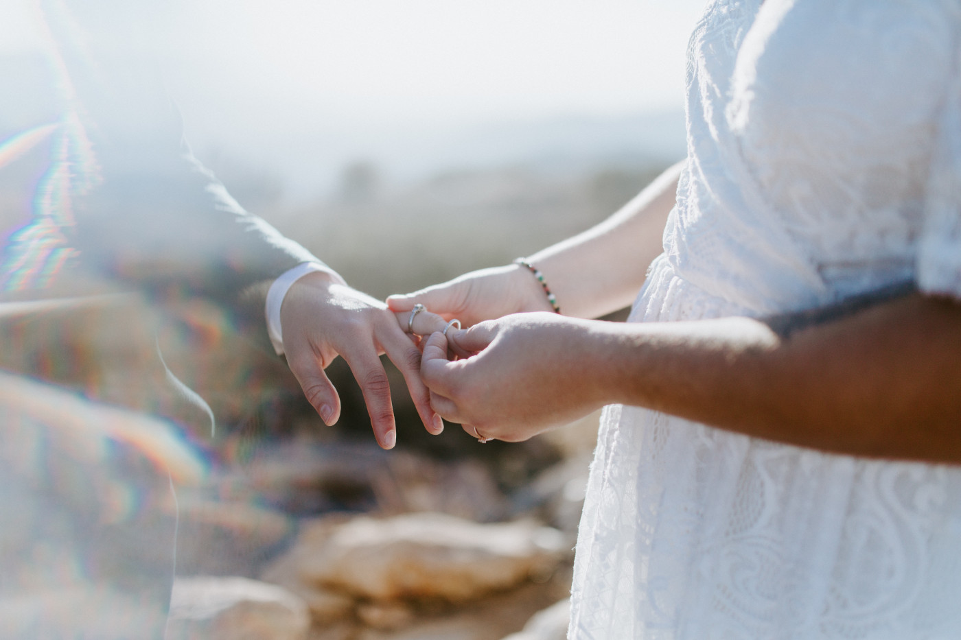 Becca and Madison exchange rings.