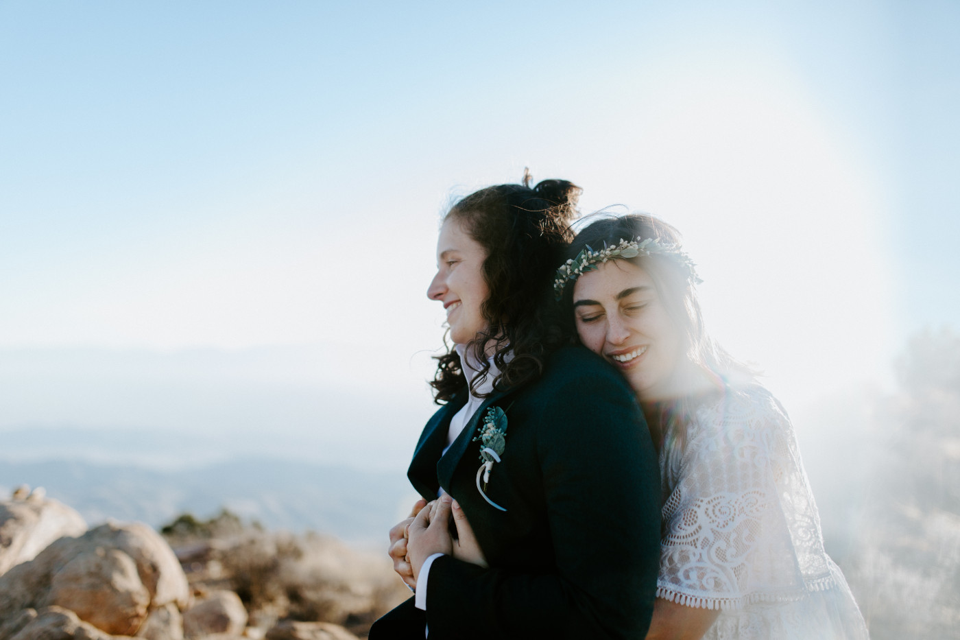 Becca and Madison share affection.