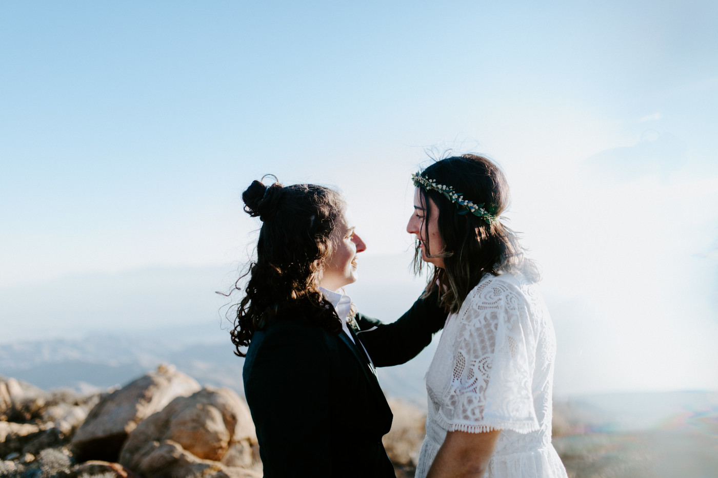 Madison and Becca admire each other.