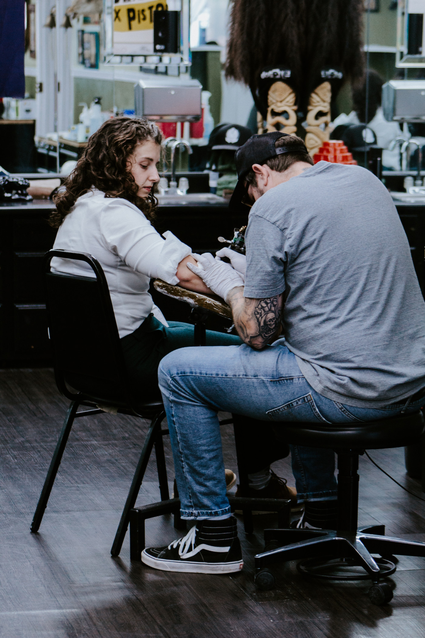 Matching elopement tattoos.