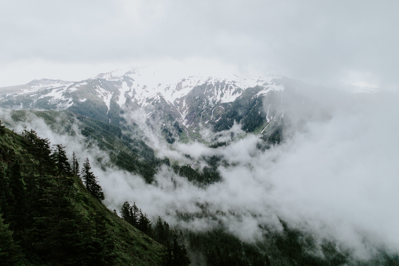 The view of Mount Hood. Elopement wedding photography at Mount Hood by Sienna Plus Josh.