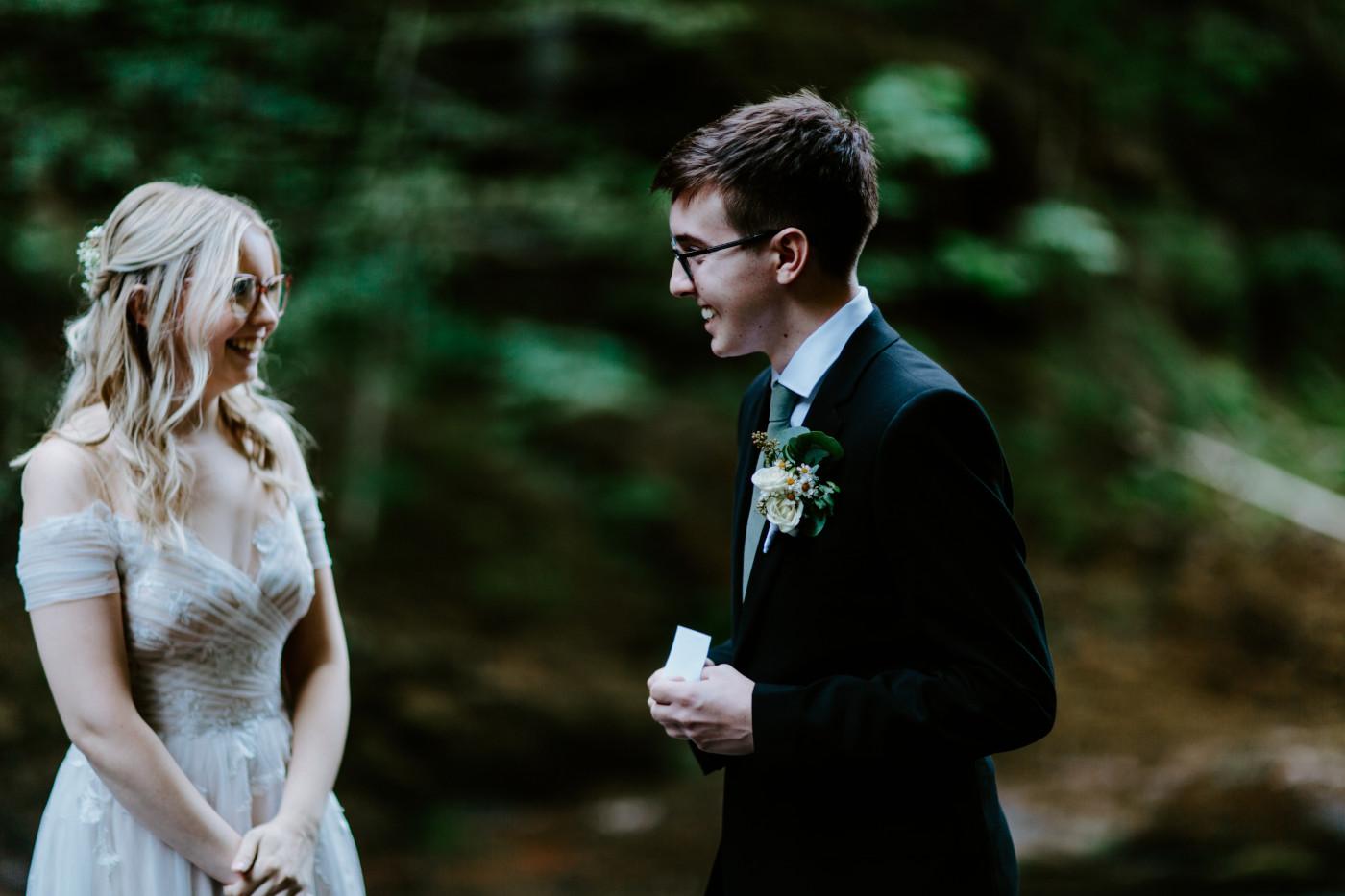 Corey gets ready to read his vows.