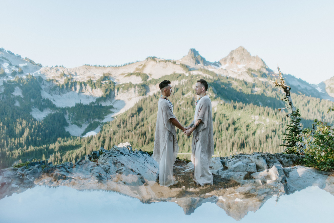 Fred and Brooks during their Mount Rainier Elopement.