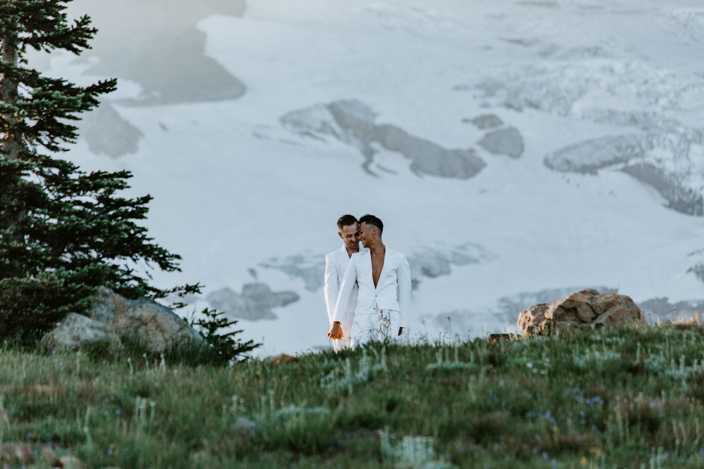 Brooks and Fred at Mount Rainier after their elopement.