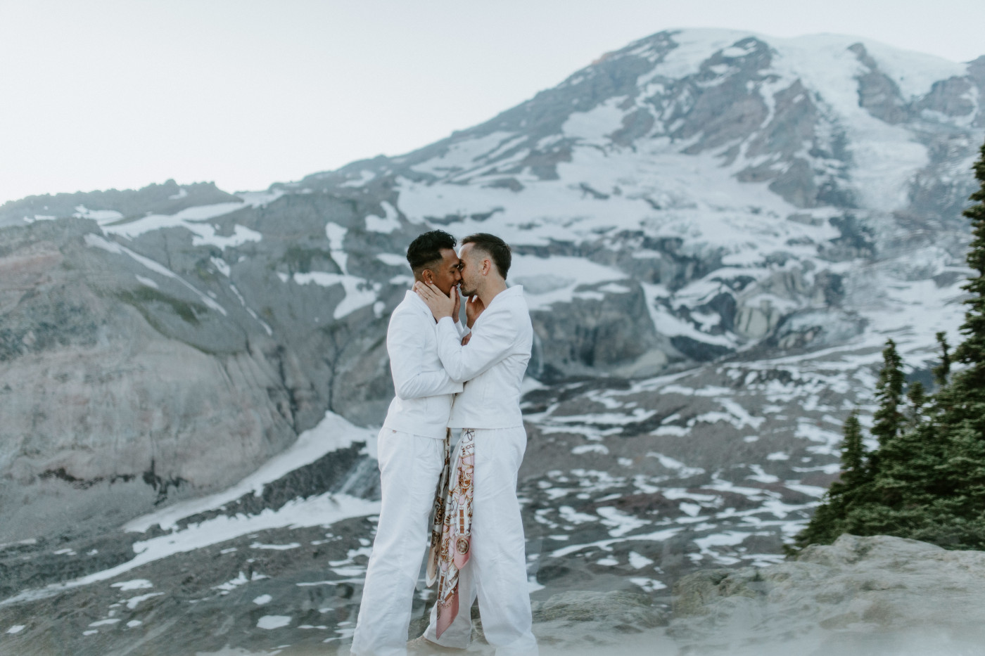 Fred and Brooks share a moment in Mount Rainier, Washington.