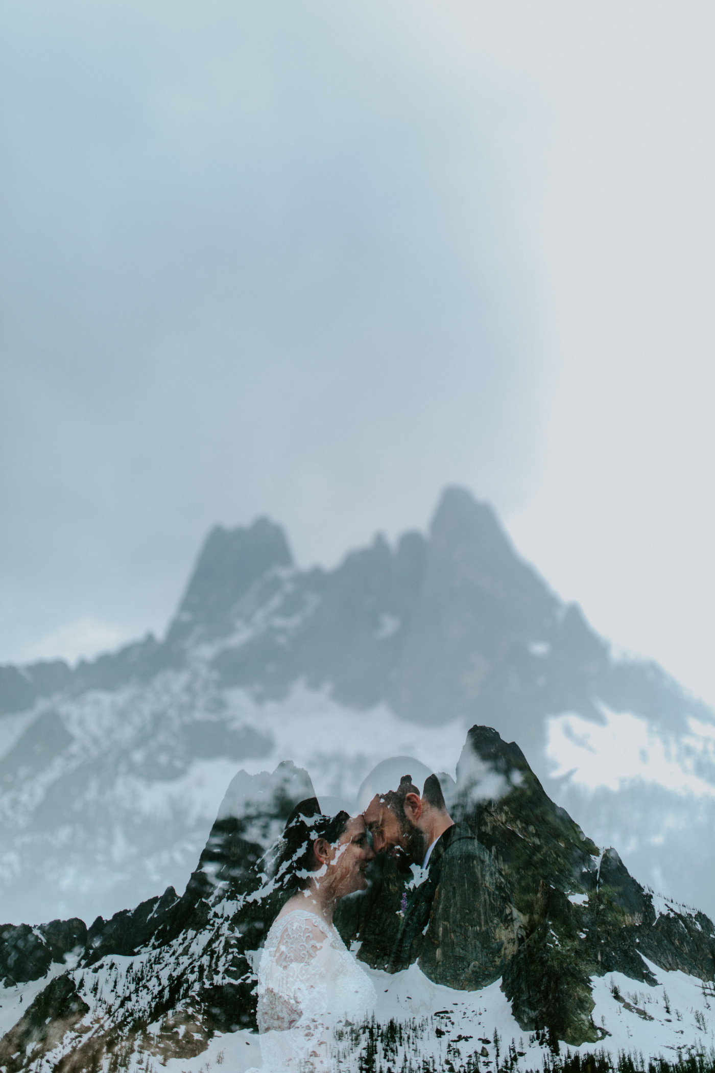 Elizabeth and Alex dancing near the mountains. Elopement photography at North Cascades National Park by Sienna Plus Josh.