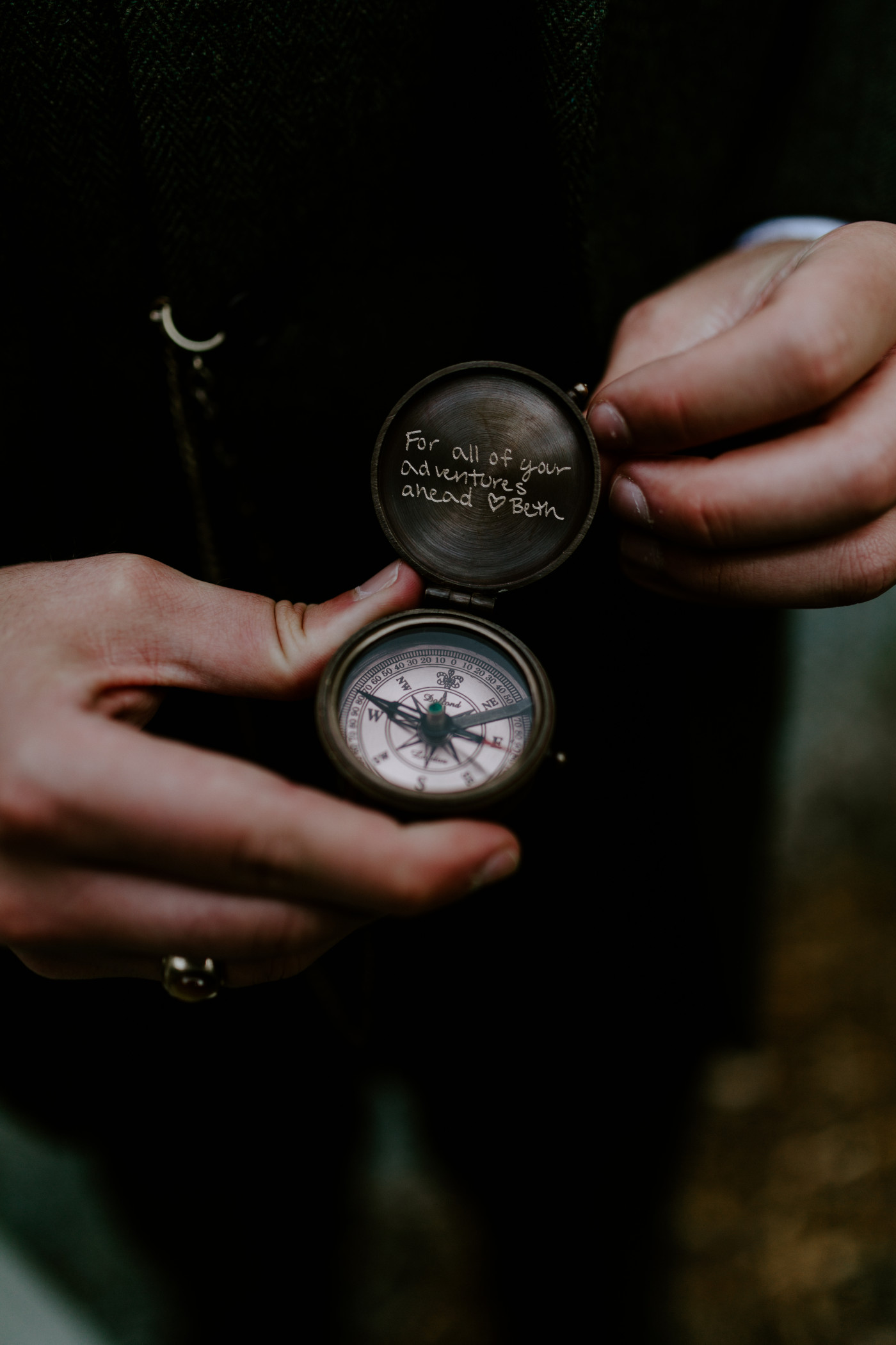 Alex's pocket watch'. Elopement photography at North Cascades National Park by Sienna Plus Josh.