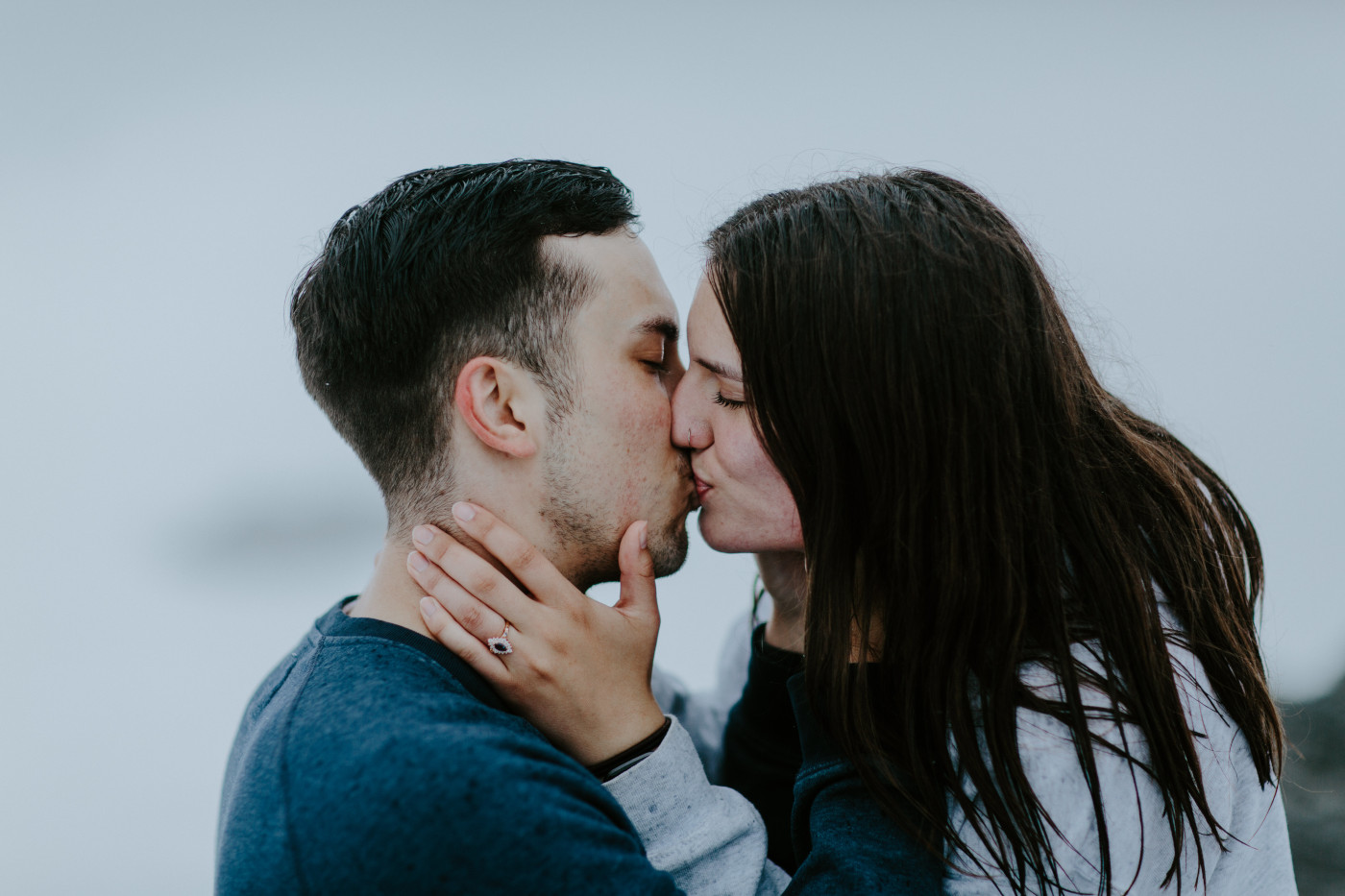 Kyle and Taylor kiss. Elopement photography at North Cascades National Park by Sienna Plus Josh.