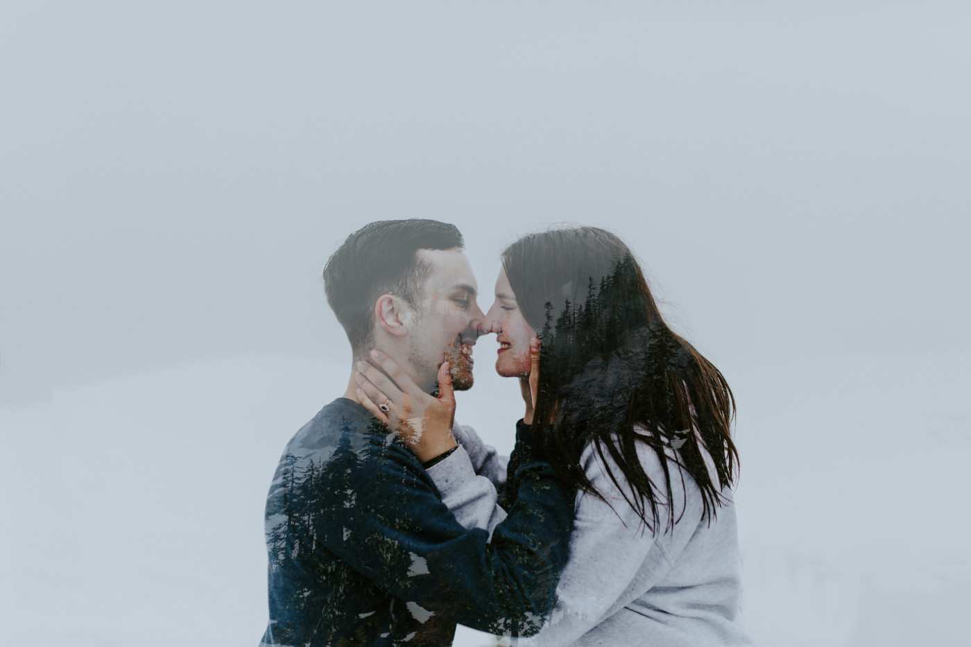 Taylor and Kyle hold each other close. Elopement photography at North Cascades National Park by Sienna Plus Josh.