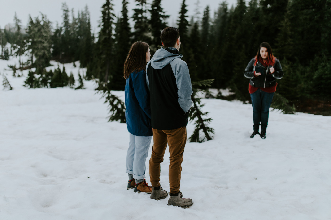 Taylor and Kyle during their ceremony. Elopement photography at North Cascades National Park by Sienna Plus Josh.