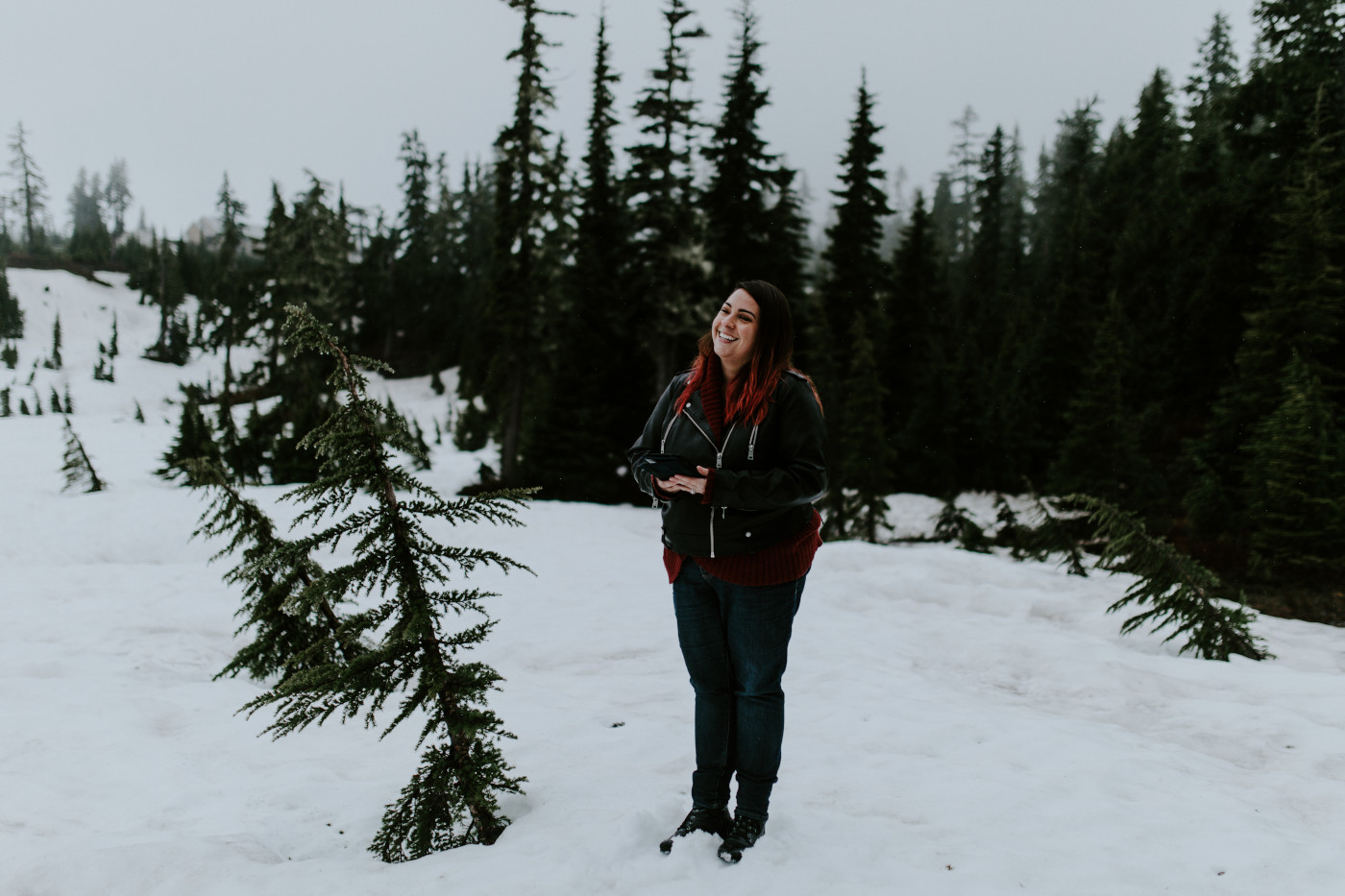 Marie, the officiant, reads for the ceremony. Elopement photography at North Cascades National Park by Sienna Plus Josh.