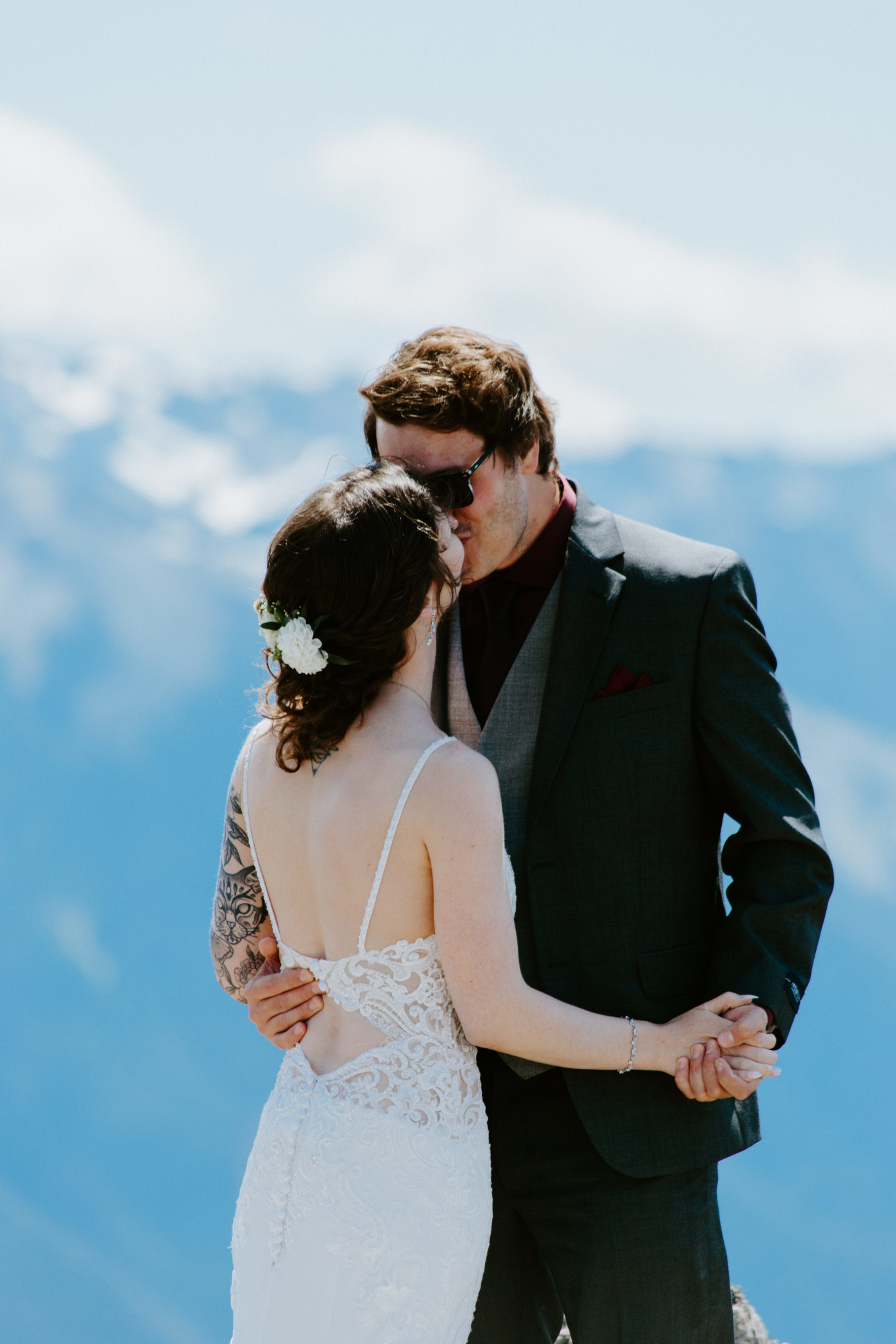 Coty and Adrielle share a kiss at Olympic National Park.