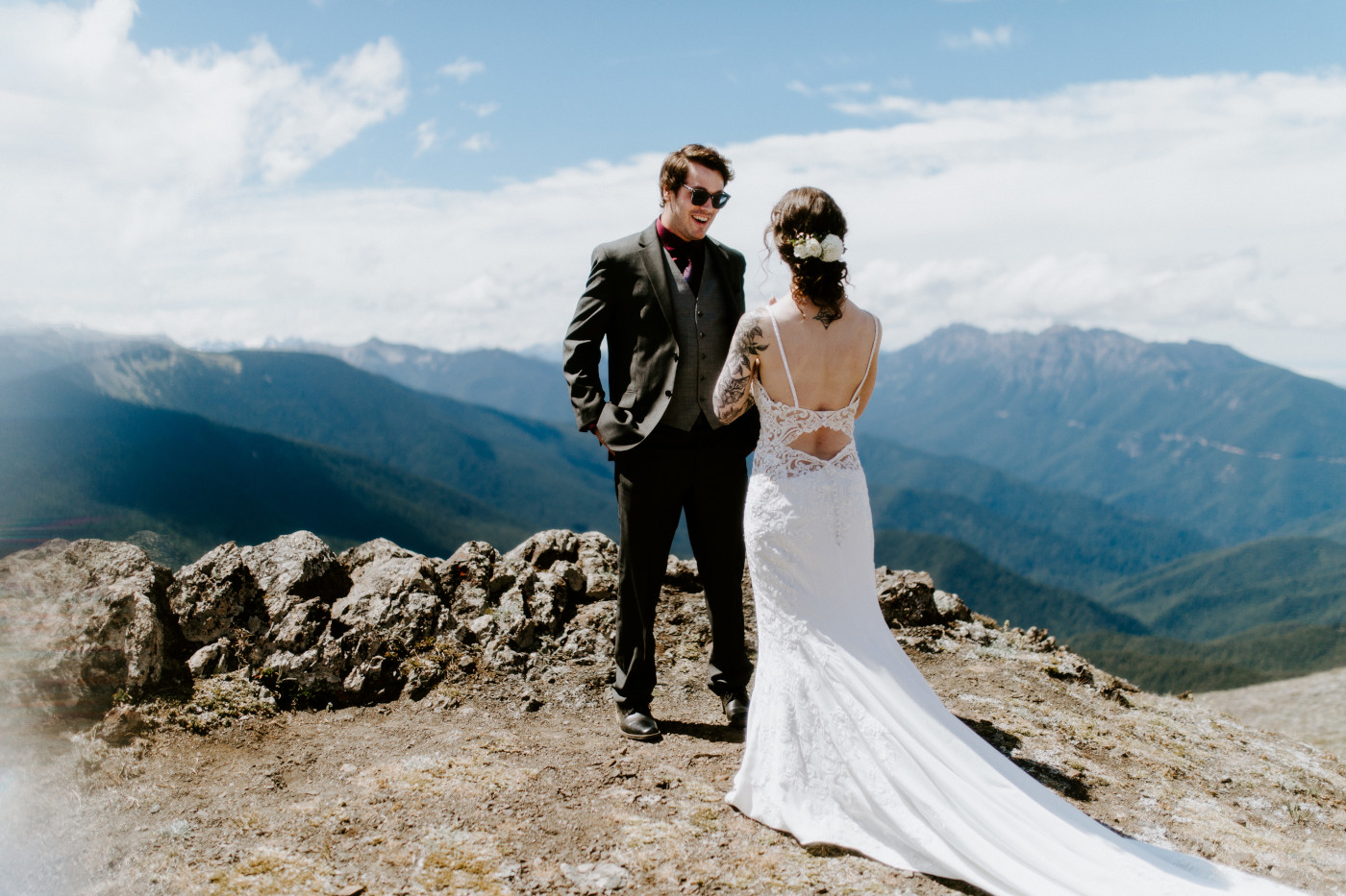 Coty smiles at Adrielle during their first look at Olympic National Park.