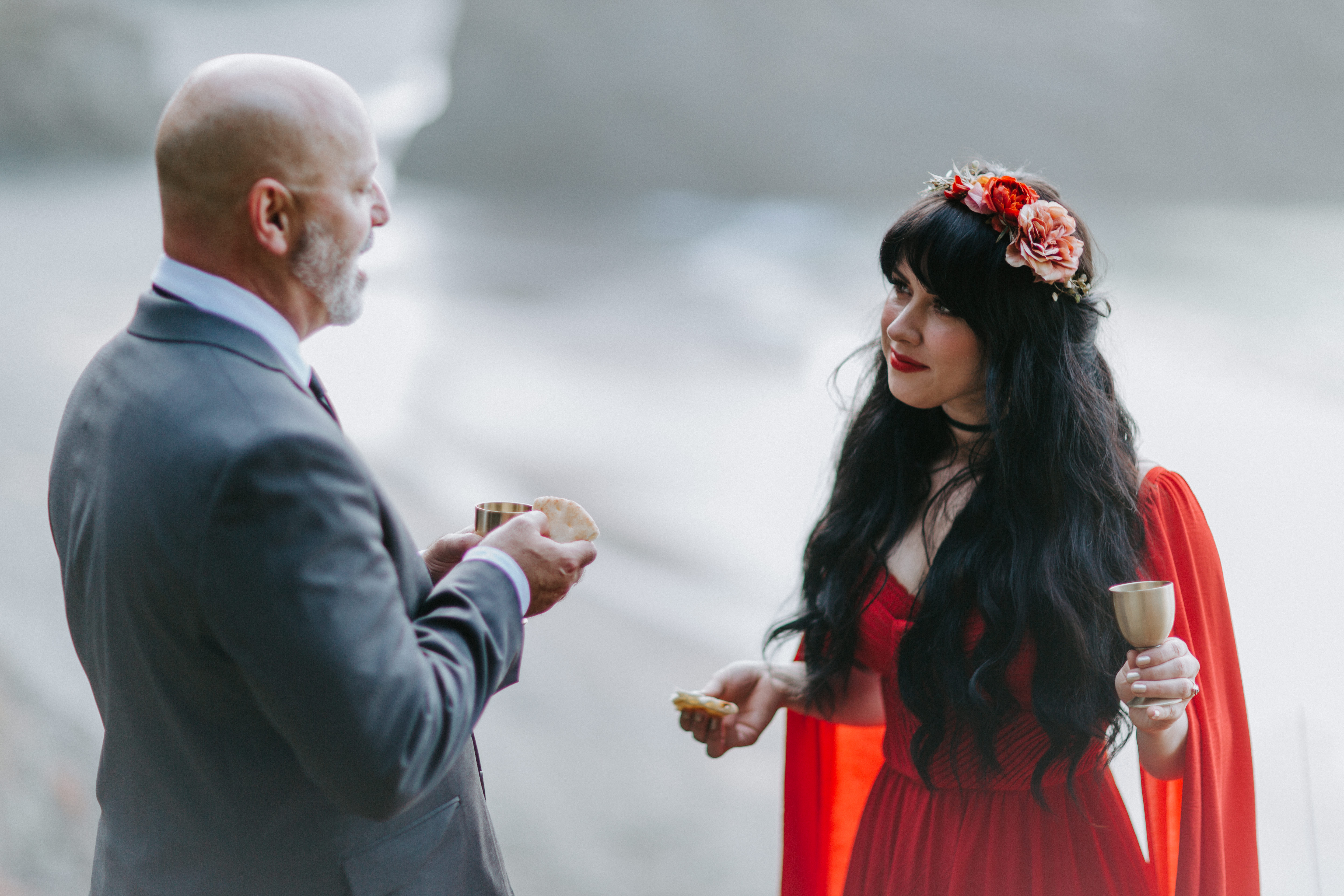 Rachael and Boyd share a moment together after their elopement at Samuel H. Boardman, Oregon.