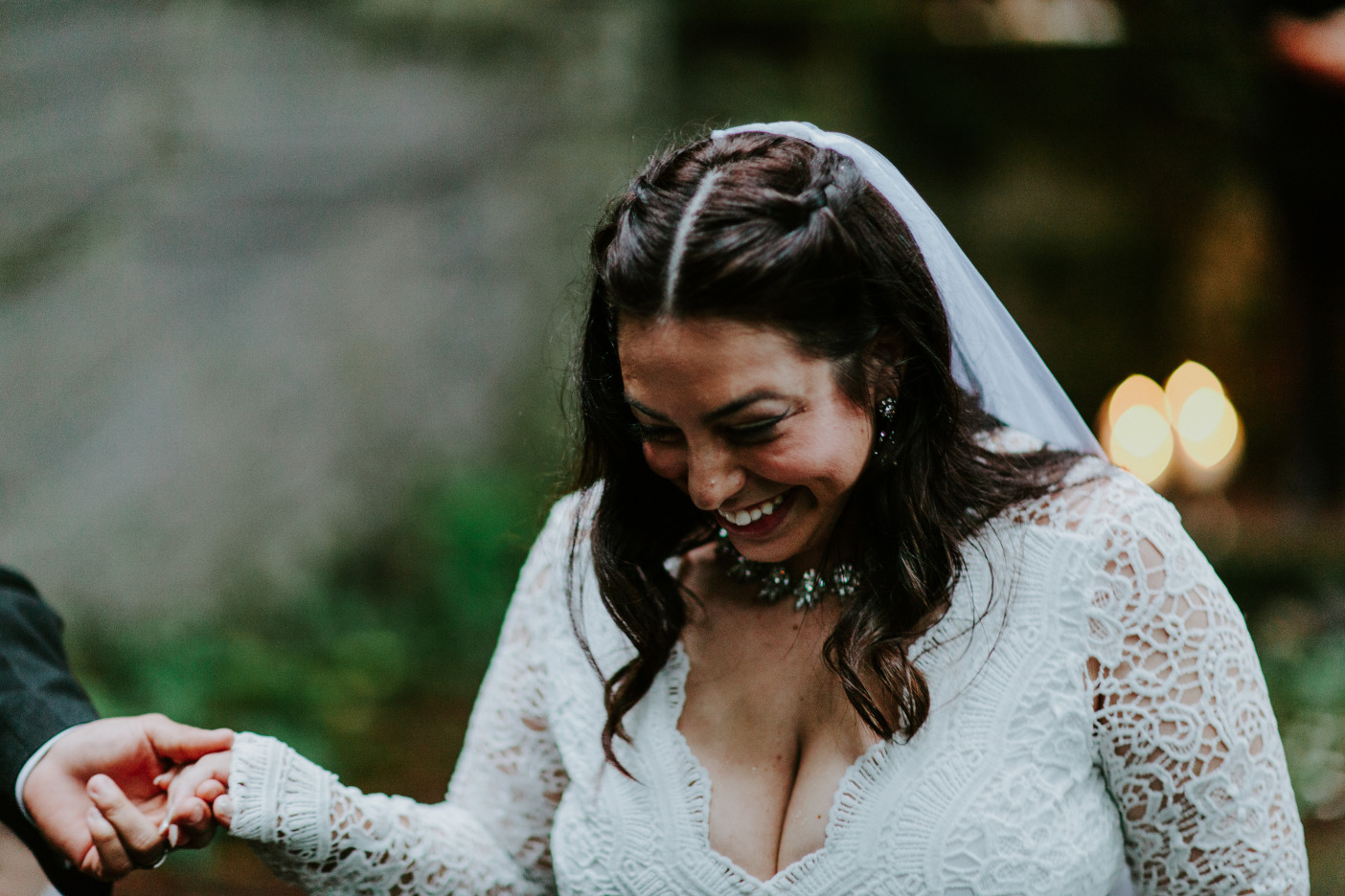 Sarah smiles at her children at Skamania House in Washington. Elopement photography in Portland Oregon by Sienna Plus Josh.