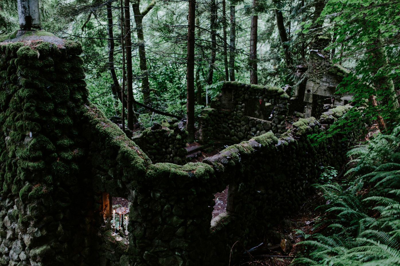 A view overlooking the house at Skamania in Washington. Elopement photography in Portland Oregon by Sienna Plus Josh.