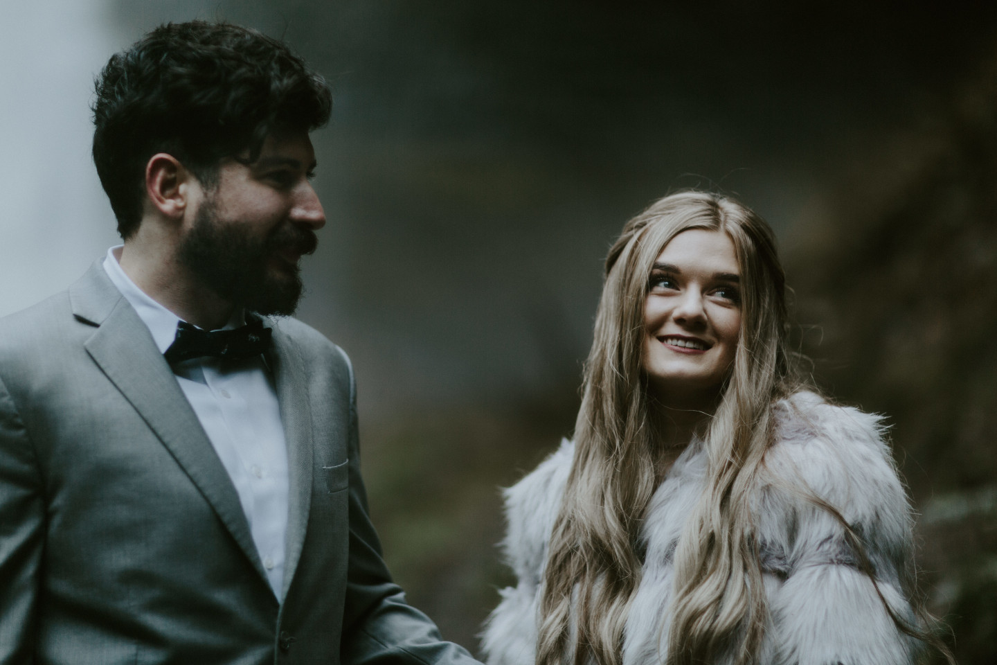 Boris and Tyanna at their elopement ceremony. Adventure elopement in the Columbia River Gorge by Sienna Plus Josh.