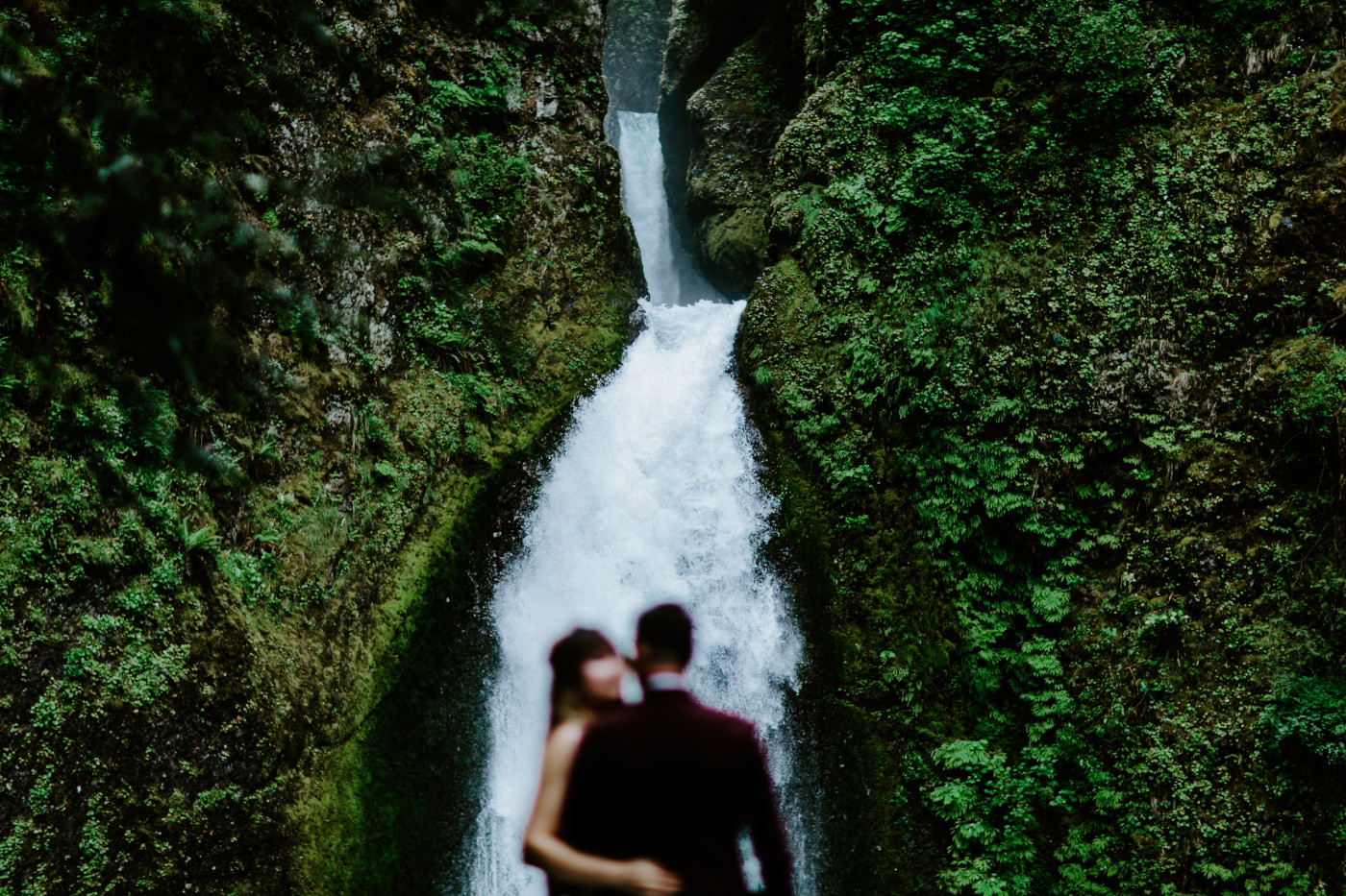 Jordan and Andrew in front of Wahcella Falls.