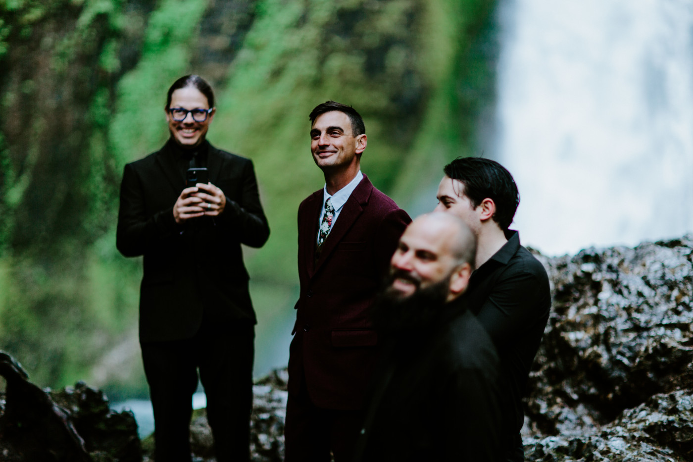 Andrew smiles at Jordan as they begin their elopement.