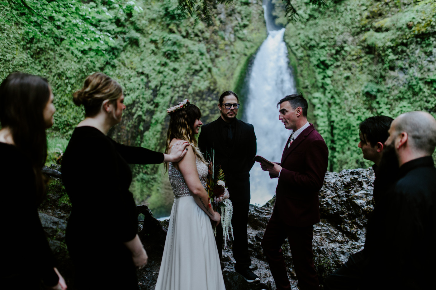 Andrew reads his elopement vows to Jordan.